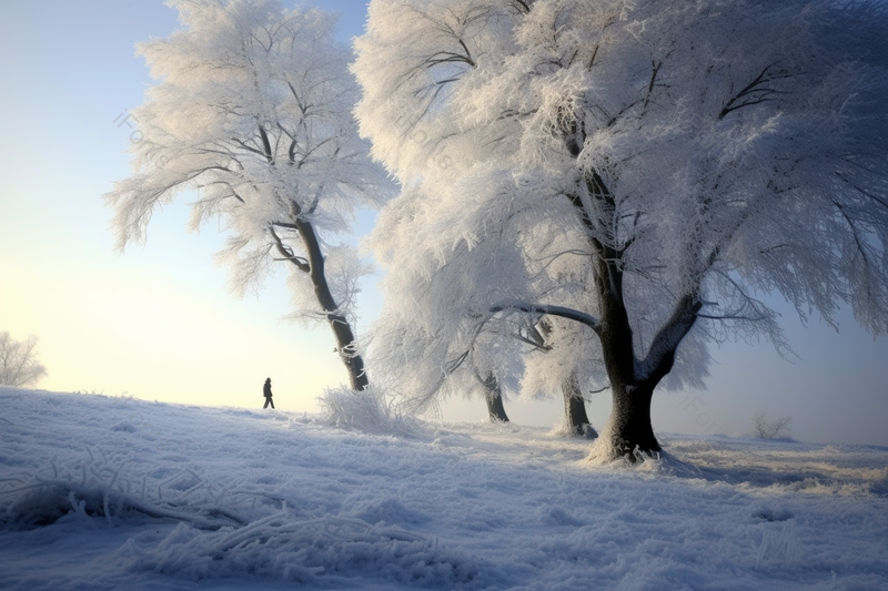 冬季树木大地都被冰雪覆盖雾凇岛风光,高清,摄影图,摄影图片,图片大全,摄影图免费下载